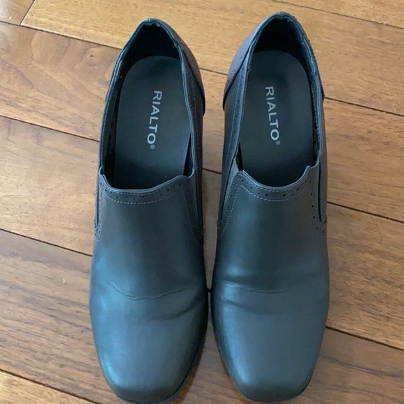 Rialto Nora Grey Slip-On Shoes Chunky Heels women’s size 8.5 - Picture 3 of 5